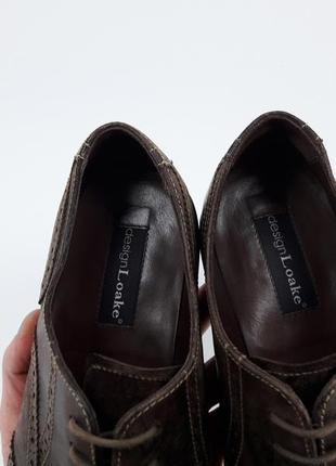 Loake made in england мужские кожаные туфли броги оксфорды черного3 фото