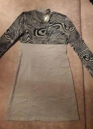 Шикарне осіннє сукню з імітацією мереживного болеро!2 фото