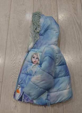 Куртка зимняя на меху от disney с эльзой, анной и олафом 1-2 года4 фото