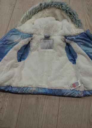Куртка зимняя на меху от disney с эльзой, анной и олафом 1-2 года8 фото
