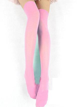 Жіночі капронові гольфи вище коліна ніжно рожеві панчохи високі гетри в стилі аніме