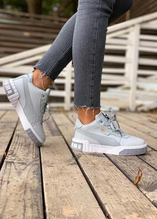 Жіночі кросівки puma cali grey white fur / smb3 фото