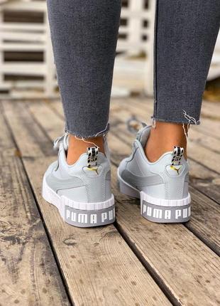 Жіночі кросівки puma cali grey white fur / smb6 фото