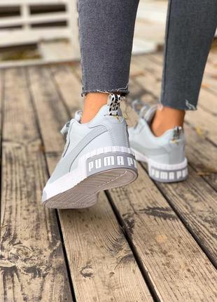 Жіночі кросівки puma cali grey white fur / smb7 фото