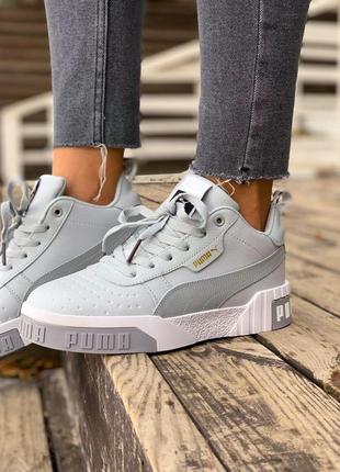 Жіночі кросівки puma cali grey white fur / smb8 фото