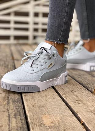 Жіночі кросівки puma cali grey white fur / smb9 фото