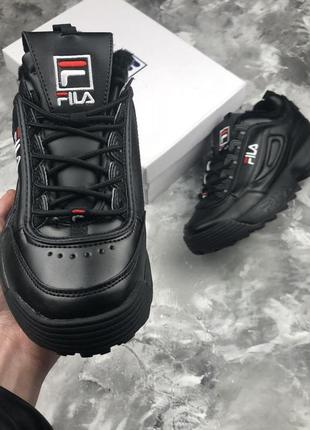 Жіночі кросівки fila disruptor 2 fur black 1 / smb7 фото