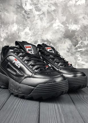 Жіночі кросівки fila disruptor 2 fur black 1 / smb10 фото