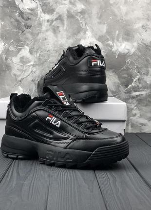 Жіночі кросівки fila disruptor 2 fur black 1 / smb9 фото