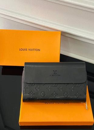 Клатч черный мужской в стиле louis vuitton кошелек портмоне барсетка луи витон  экокожа