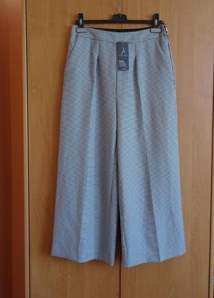 Мегакрутые кюлоты с высокой посадкой, принт гусиная лапка