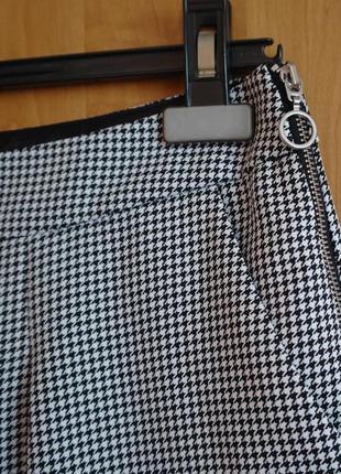 Мегакрутые кюлоты с высокой посадкой, принт гусиная лапка