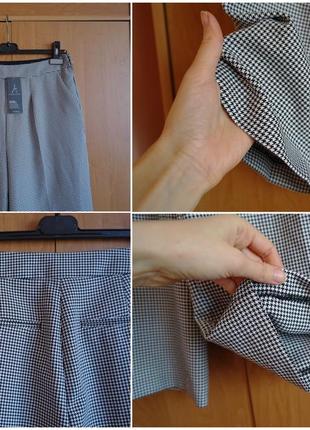 Мегакрутые кюлоты с высокой посадкой, принт гусиная лапка