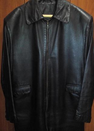 Куртка кожаная утепленная черная кожа натуральная1 фото