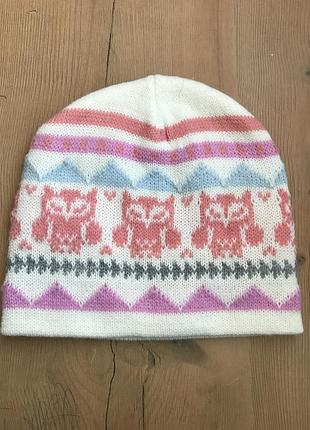 Подвійна шапочка з совами 7-13 років