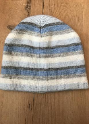 Шапочка в смужку подвійна 12-24 міс