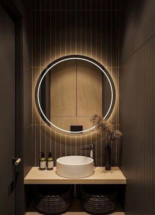 Зеркало в ванную с подсветкой led mirror сайн 70 см