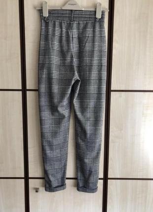 Брюки в клетку с высокой посадкой2 фото