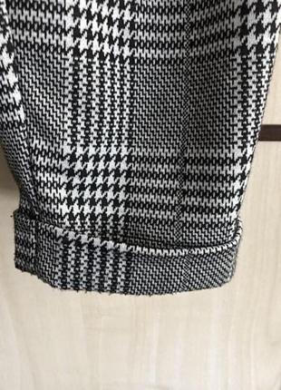 Брюки в клетку с высокой посадкой3 фото