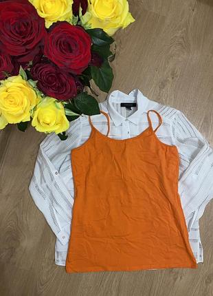 Майка оранжева на бретелях