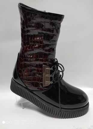 Распродажа !!! тiflani кожаные зимние сапоги ботинки для девочки на овчине6 фото