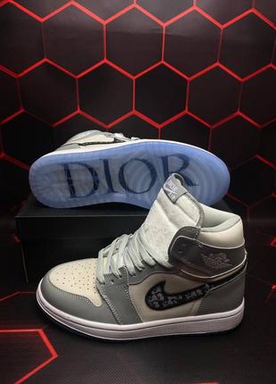 Кросівки air jordan 1 retro x dior grey