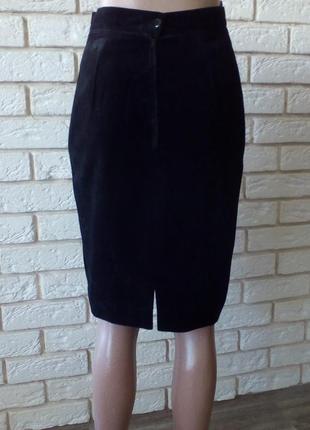 Черная юбка карандаш (бархат) высокая посадка s франция2 фото
