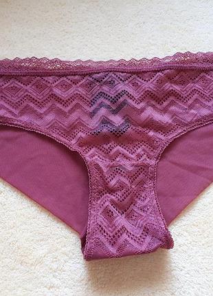 Новые оранжевые кирпичные кружевные трусики слипы кружево сетка хс-с/xs-s/6-8/34-36/42-44 h&m