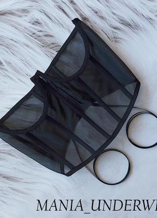 Чорний корсетик на шнуровці від mania_underwear