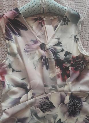 Розкішна міді сукня в квіти неопрен tu6 фото
