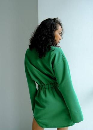 Сукня приталено-вільного крою "ланда" із м'якого футера  модель з фігурним низом і широкими рукавам.8 фото