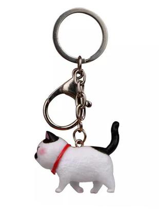 🐱🖤 милий брелок для ключів "чорно-білий котик" кіт кошеня черный кот котенок1 фото