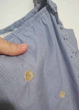 Фирменная блузка топ в стильную полоску с золотой вышивкой яблоко супер качество!!!6 фото