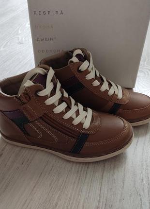 Кожаные ботинки/хайтопи/черевики geox 31р.