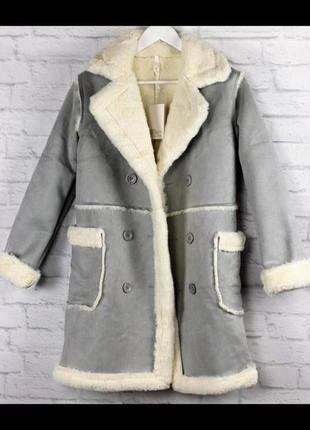 Дубленка длинная замша на меху барашек теплая зима осень кэмел коричневая шоколад бежевая серая