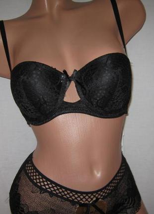 Бюстгальтер коминня черный чашка в push up анжелика