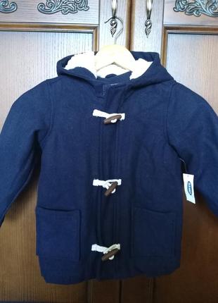 Модне вовняне пальтечко на флісі 5років old navy1 фото