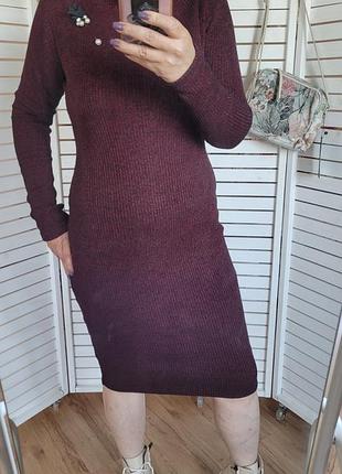Платье вязка/бордо 5