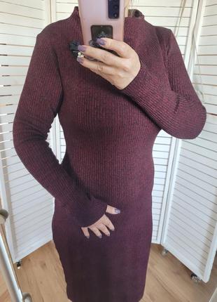 Платье вязка/бордо 2