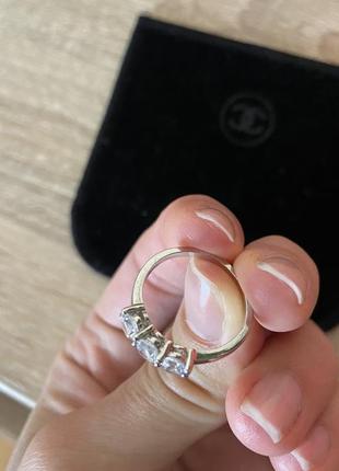 Кольцо срібне з камінчиками каблучка кільце кольца срібні3 фото