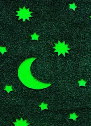 Светящийся в темноте плед плюшевое покрывало со звездами день/ночь blanket kids magic star 150х100 см тёплое флисовое одеяло с принтом. цвет: розовый8 фото