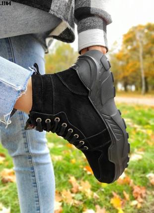 Кросівки зимові замшеві чорні6 фото