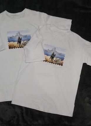 Футболки з маркою "русскій военний корабль іди на..."