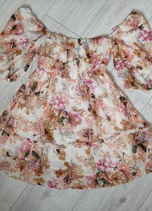 Шифонова сукня плаття квітковий принт6 фото