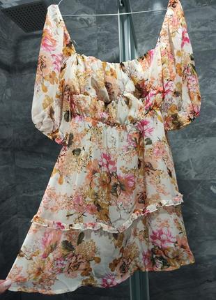 Шифонова сукня плаття квітковий принт