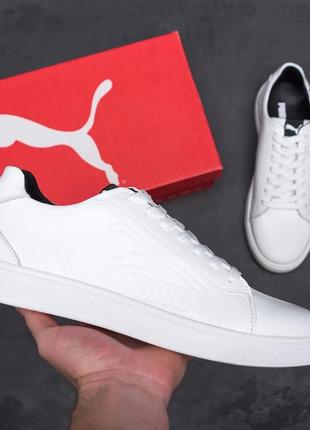 Мужские кожаные кроссовки puma white2 фото