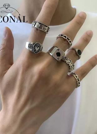 Стильные модные трендовые колечки кольца в стиле панк рок хип хоп гот мужские кольца колечка унисекс