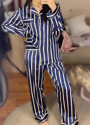 Мега классная атласная пижама в полоску yoins 🌺🍒🌺7 фото