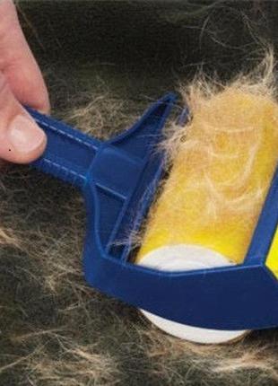 Силиконовый липкий валик sunroz sticky buddy для чистки одежды и уборки дома сине-желтый 13245 фото
