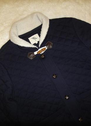 Шикарна тепла стьобана куртка-бомбер cedar wood state р. 50 (l) темно синя2 фото
